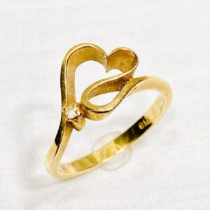 K18 メレダイヤ0.01ct付 ハートリング