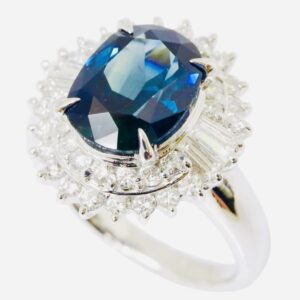 Pt900 サファイア 0.93ct ダイヤモンド 0.58ct リング