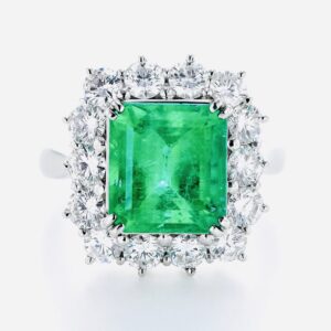 エメラルド Pt900 リング エメラルド 6.2ct ダイヤモンド2.68ct
