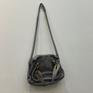 Chloe クロエ パラティ レザー ゴールド金具 2WAY ハンドバッグ ショルダー トート 斜め掛けかばん レディース グレー