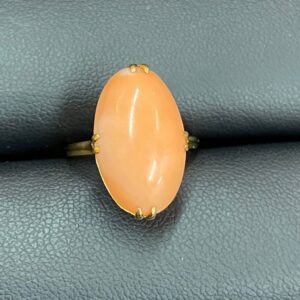 K18 珊瑚付き リング