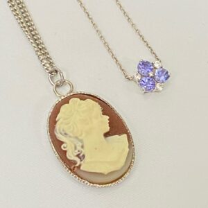 SILVER シルバー カメオ タンザナイト ネックレス