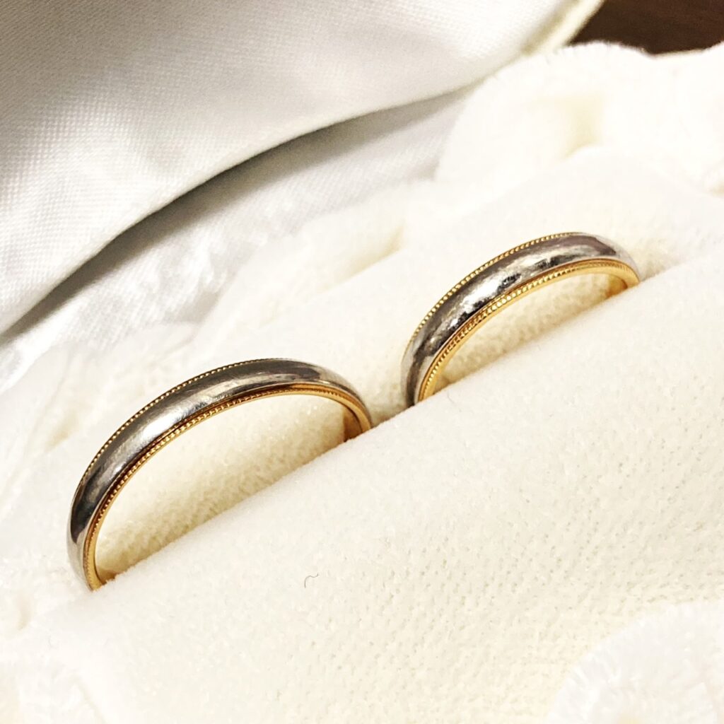 K18 Pt900 ペア コンビネーションリング 金 プラチナ 貴金属 地金 高価  