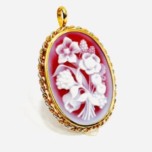 K18/Pt900 カメオ ネックレス チャーム