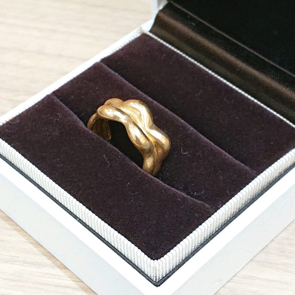 K18 R 18金 リング 指輪 ジュエリー アクセサリー 波型 ゴールド 金