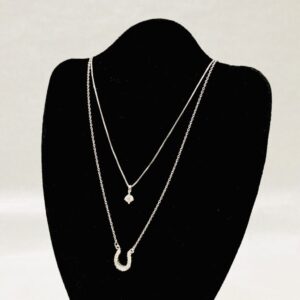 K18WG 0.2MD付きネックレス