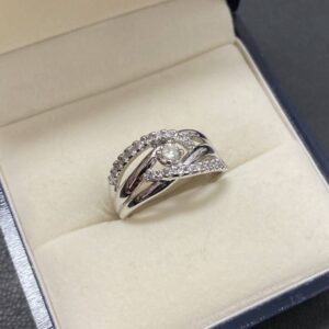K18WG リング ダイヤ 0.3ct