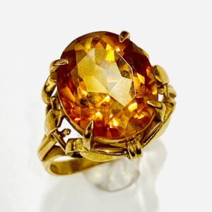 K18 シトリン付リング