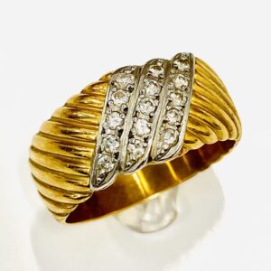 K18ベース Pt900 メレダイヤ付リング