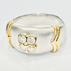 Pt900/K18 メレダイヤ 0.44ct付リング