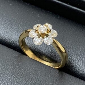 K18 1ct メレダイヤ付きリング