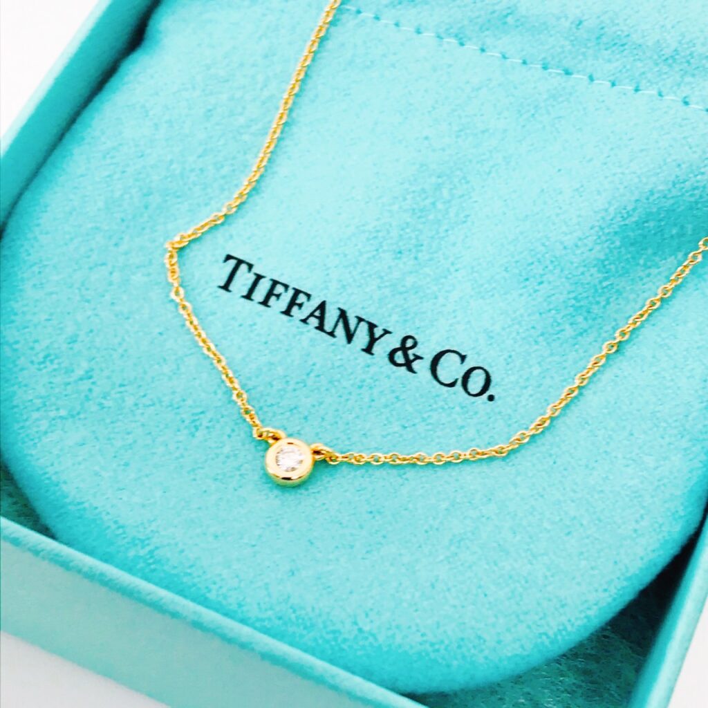 Tiffany&co. ティファニー K18 ダイヤ付 ネックレス