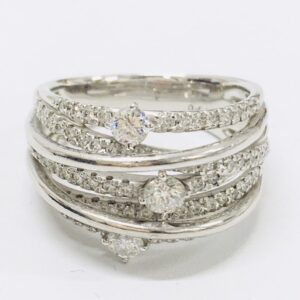 K18WG ダイヤ 0.45ct 0.50ct リング