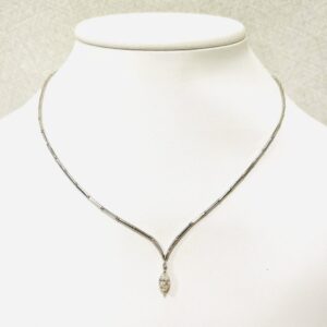 K18WGダイヤ0.576ct&メレダイヤ0.02ct付ネックレス
