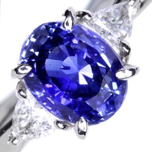 プラチナ900 サファイア3ct ダイヤモンド 0.4ct リング