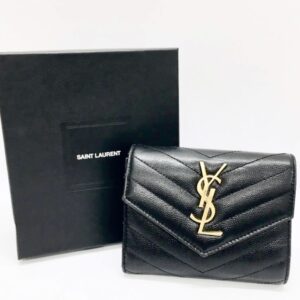 Saint Laurent PARIS モノグラム コンパクト スリーフォールド ウォレット