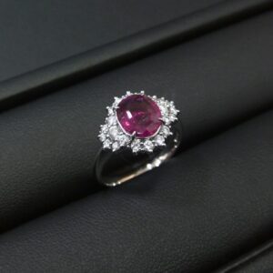 K18　ルベライト　レッドトルマリン　リング