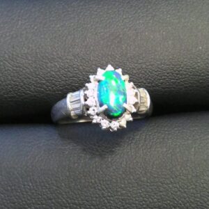 Pt900 ブラックオパールリング