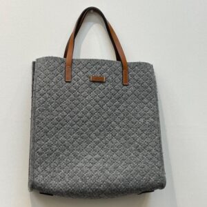 GUCCI グッチ ディアマンテ トートバッグ ユニセックス フェルト レザー グレー