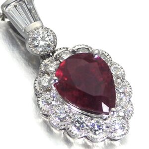 Pt900 ルビー2.12ct ダイヤモンド 0.482ct ネックレス