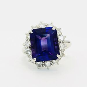 Pt900 アメジスト 5.55ct ダイヤモンド1.33ct リング