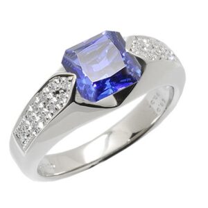 Pt900 サファイア 1.23ct ダイヤモンド 0.09ct リング