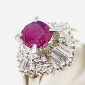 Pt900 ルビー 2.0ct メレダイヤモンド 1.5ct ジュエリープラチナリング