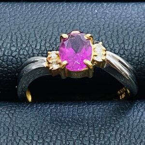 K18Pt900トルマリン付リング