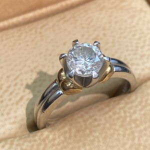 ダイヤリング  0.59ct K18/Pt900コンビ