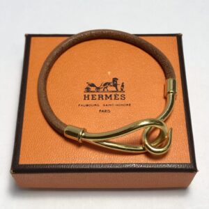 HERMES ブレスレット ジャンボ ブラウン×ゴールド