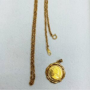 K18 ネックレス K24 コインペンダント