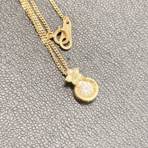 K18 ネックレス メレダイヤモンドトップ