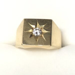 K18 印台 リング 0.314ct ダイヤモンド