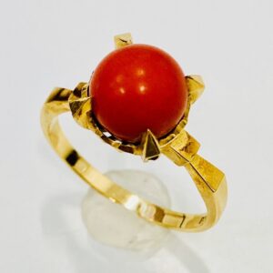 K18 サンゴ付リング