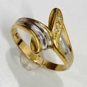 K18ベースPT900 メレダイヤ0.13ct付リング