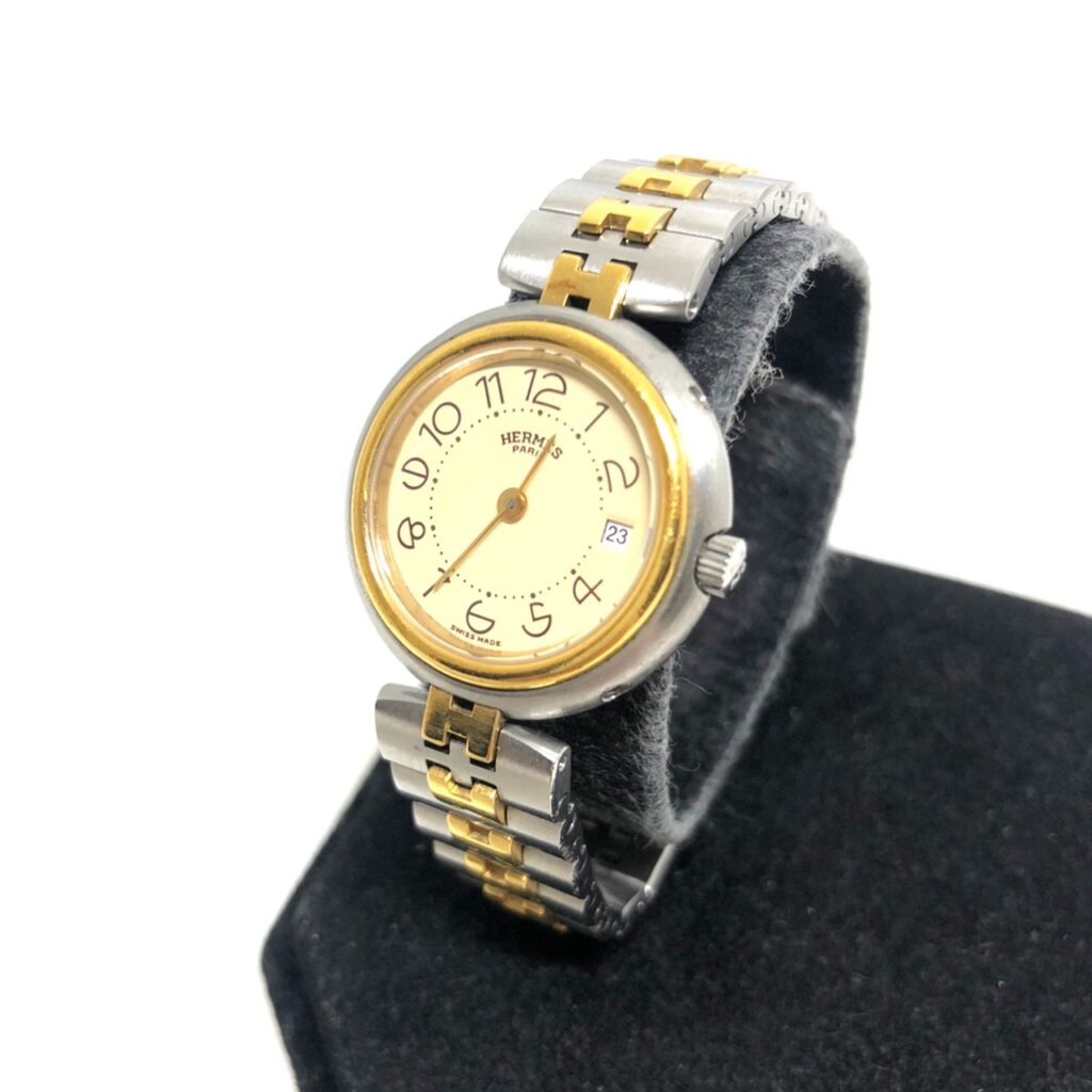 HERMES エルメス クリッパー 腕時計 レディース 稼働品 ゴールド 腕時計 人気特売