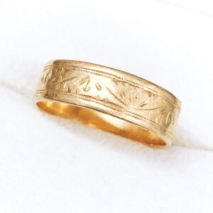 K18 平打ちデザインリング