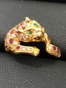 K18 メレ/ルビー/エメラルド/リング