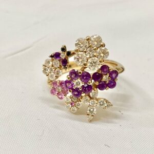 K18 リング アクセサリー フラワーモチーフ