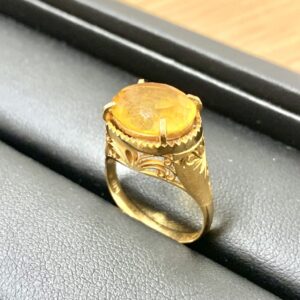 K18 シトリン付きリング