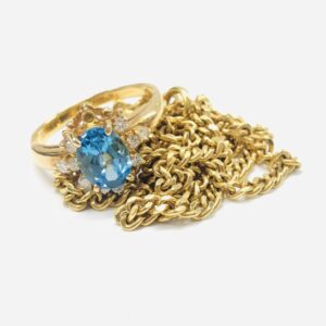 K18 ネックレス&リング   アクアマリン