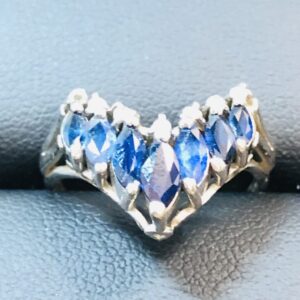 Pt900 サファイア1.16ct メレ0.1ct リング