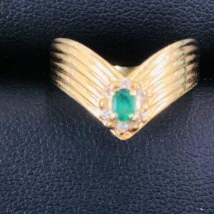 K18 エメラルド 0.15ct メレ0.05ct リング