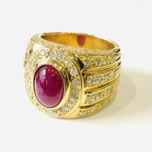 K18 リング ルビー メレダイヤ