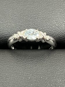 K18WG アクアマリン 0.25ct メレ0.02ct リング