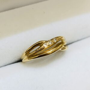 K18 0.015ctメレダイヤ付きリング