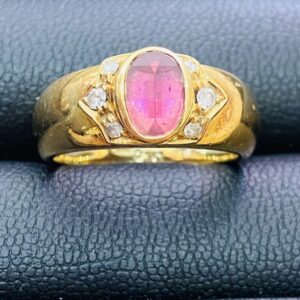 K18トルマリン付リング