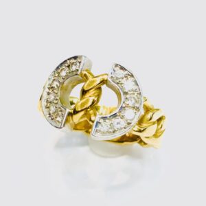 K18/Pt900 メレダイヤ0.24ct付 リング