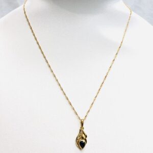 K18 トパーズ0.35ct メレダイヤ0.05ct付ネックレス