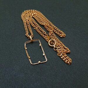 K18 チェーンネックレス トップフレーム